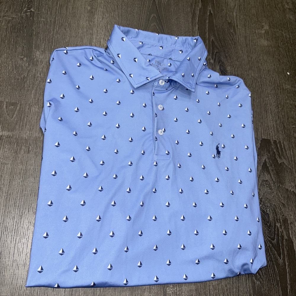 Polo Ralph Lauren Performance Shirt Mens XXL Stretch Geometric Diamond Golf